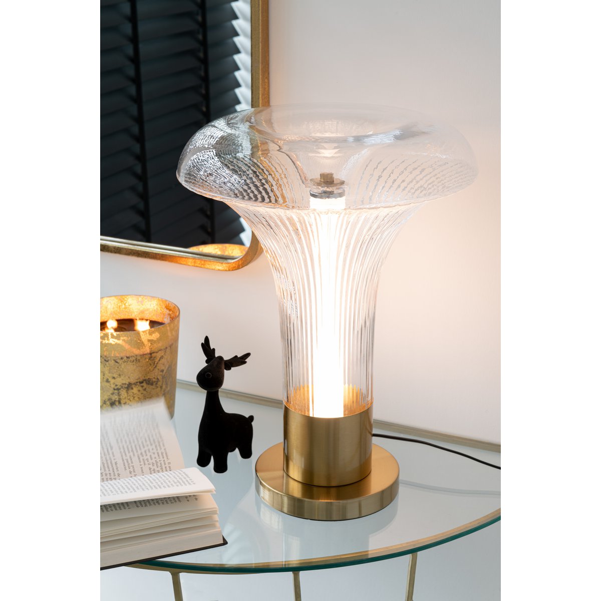LED table lamp Lumina Aura in gold design, 55 cm
