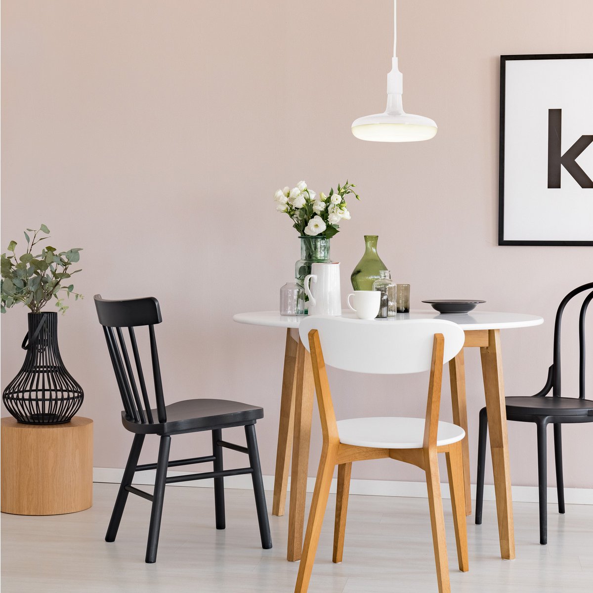 Pendelleuchte "UFO" LED weiß Hängelampe aus Kunststoff mit E27-Fassung inkl. Leuchtmittel