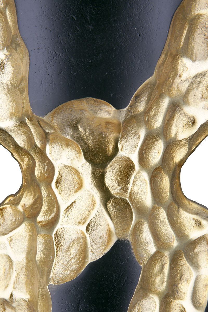 Aluminium Kerzenhalter Favo – Eleganter Kerzenleuchter in Schwarz und Gold (Verschiedene Größen)