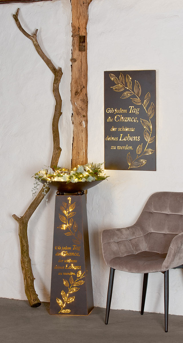 Schalenständer Schönster Tag Metall Braun Höhe 95cm