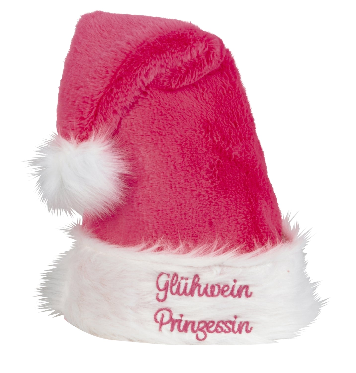 Nikolausmütze Glühwein Prinzessin Pink Weiß 48cm Damen