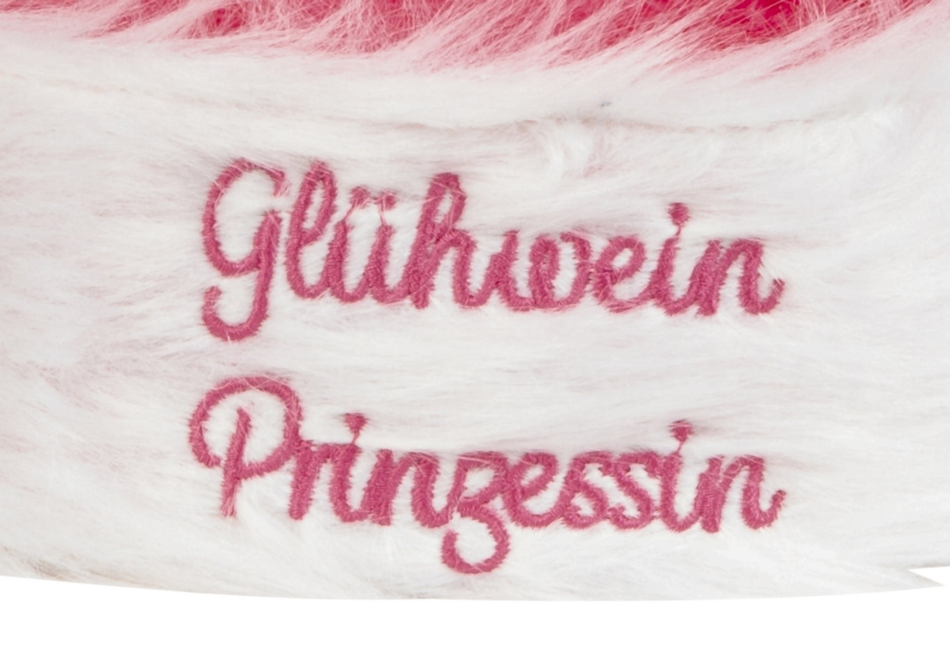 Nikolausmütze Glühwein Prinzessin Pink Weiß 48cm Damen