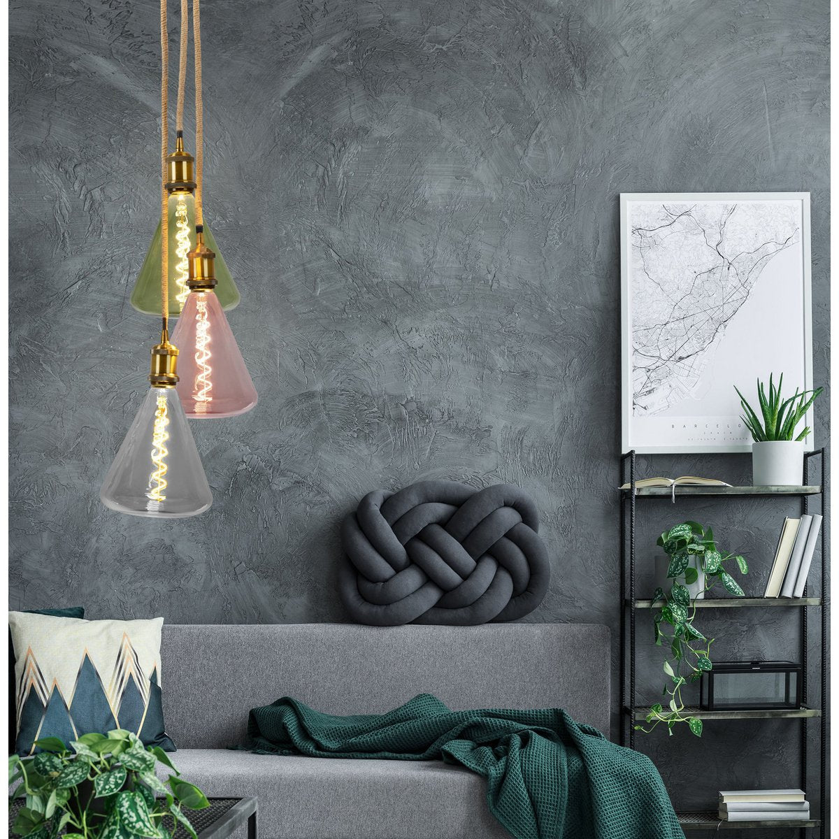 LED Leuchtmittel "DILLY" E27-Fassung, 4 Watt, Metall und Glas in Grün