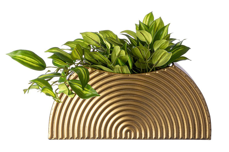 Dekoratives Vase-Set "Machu" in Gold aus Metall