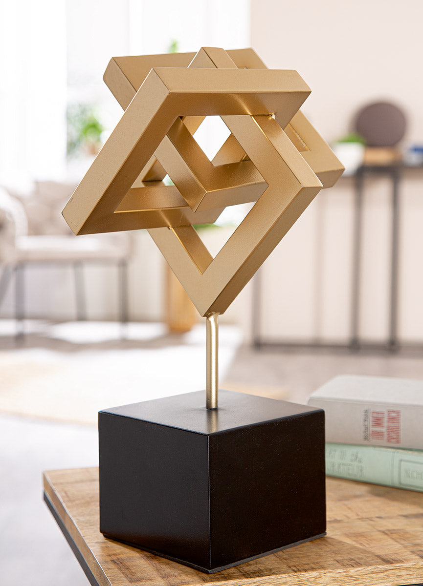 Dekofigur Golden Element Metall Skulptur Connect