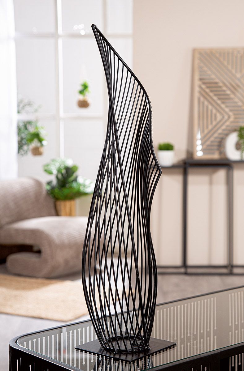 Dekoobjekt Der Schwung – Elegante Skulptur aus schwarzem Metall