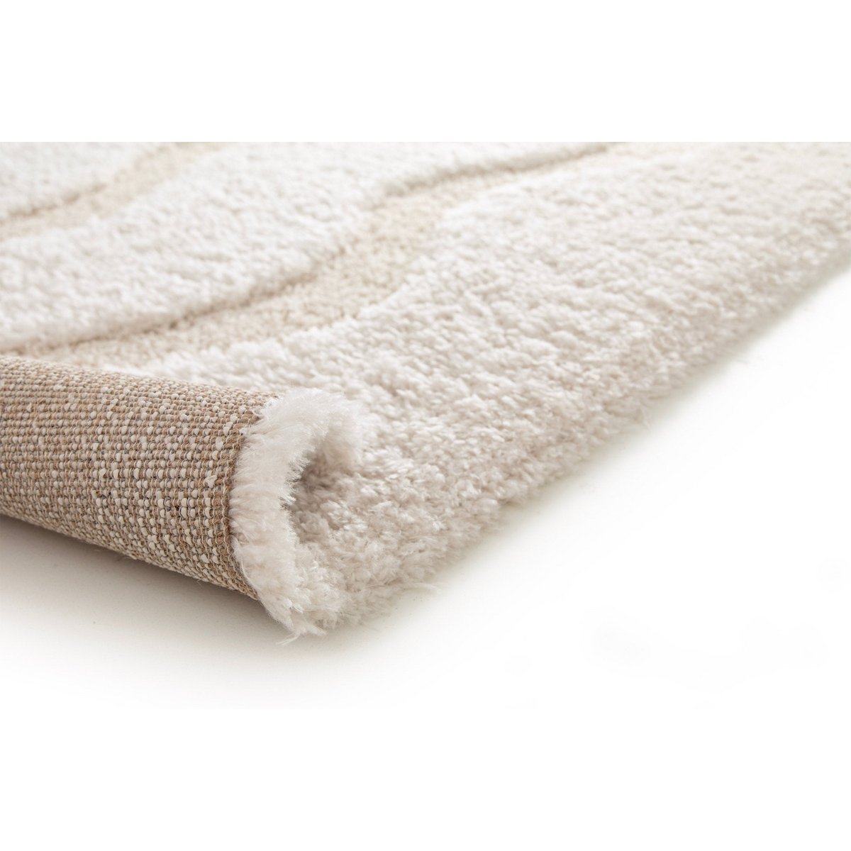 Weicher zotteliger Teppich im recycelten Polyester mit modernem Relief Pemberley