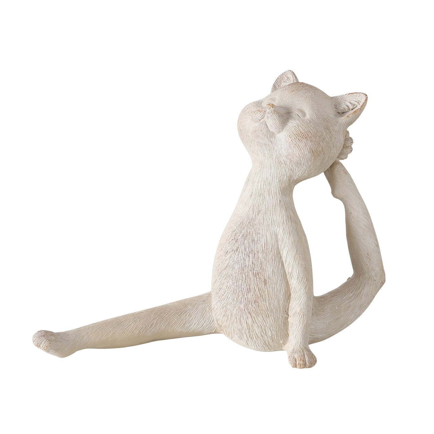 3er Set Yoga Katzen Dekofiguren LUNA – 15 cm Beige
