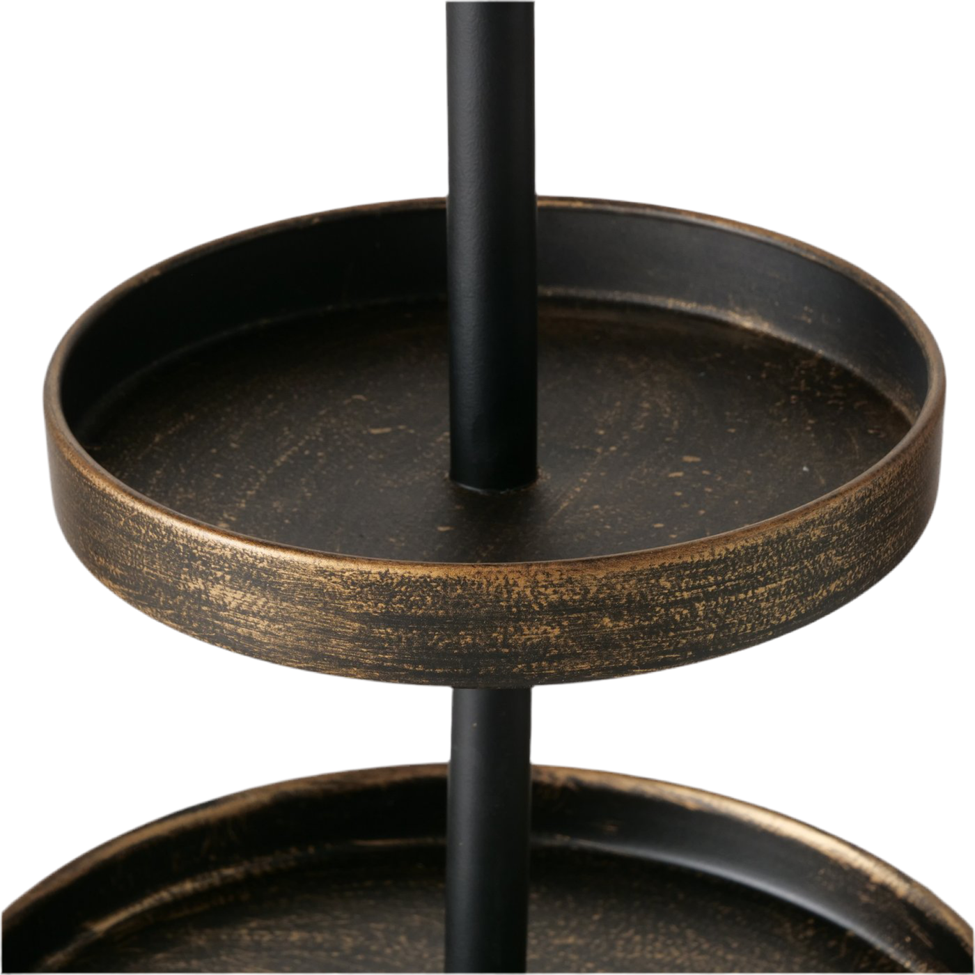 Etagere Prego Metall Antikgold Schwarz 3-stöckig Antik-Charme in moderner Form