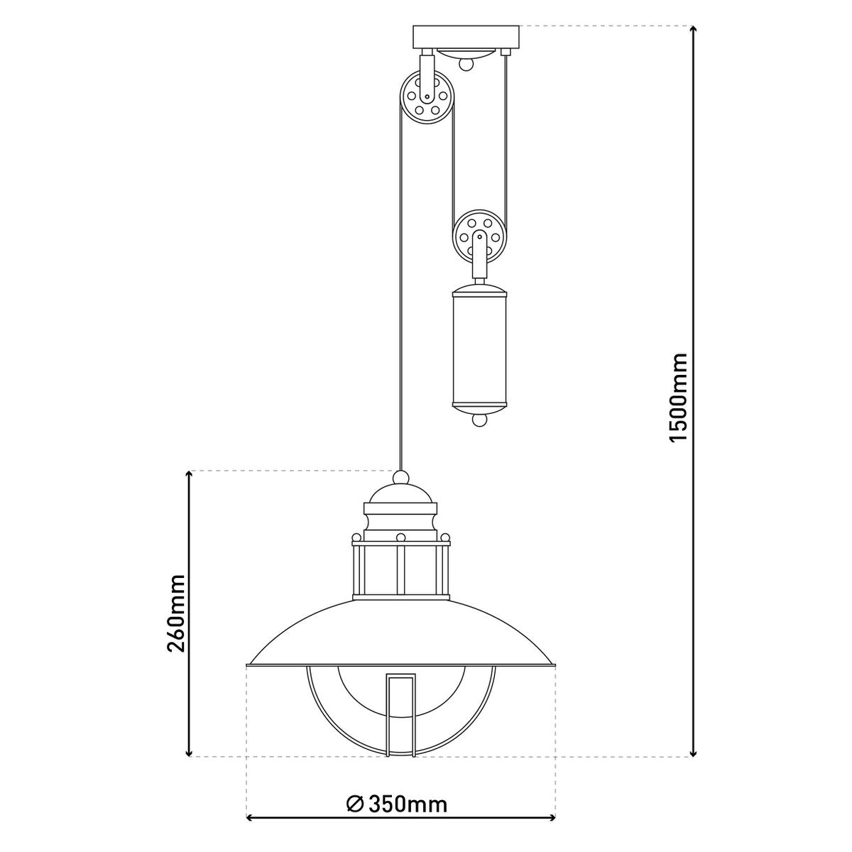 Gegenzug-Pendelleuchte "COTTAGE"