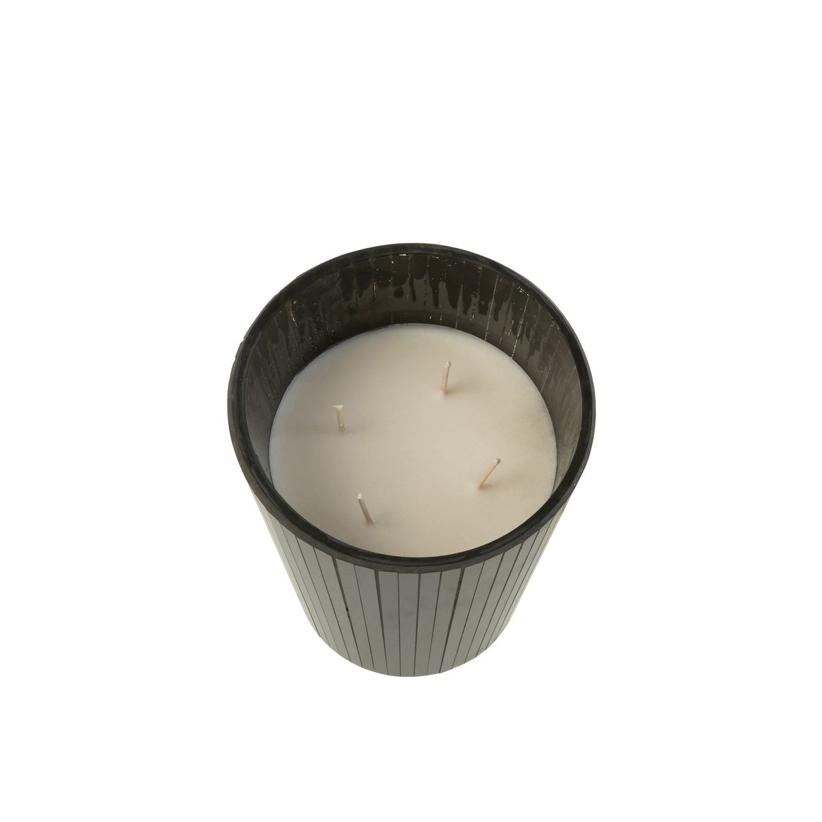 J-Line Duftkerze Noa – Spicy Twilight – Glas – Schwarz – groß – 60U