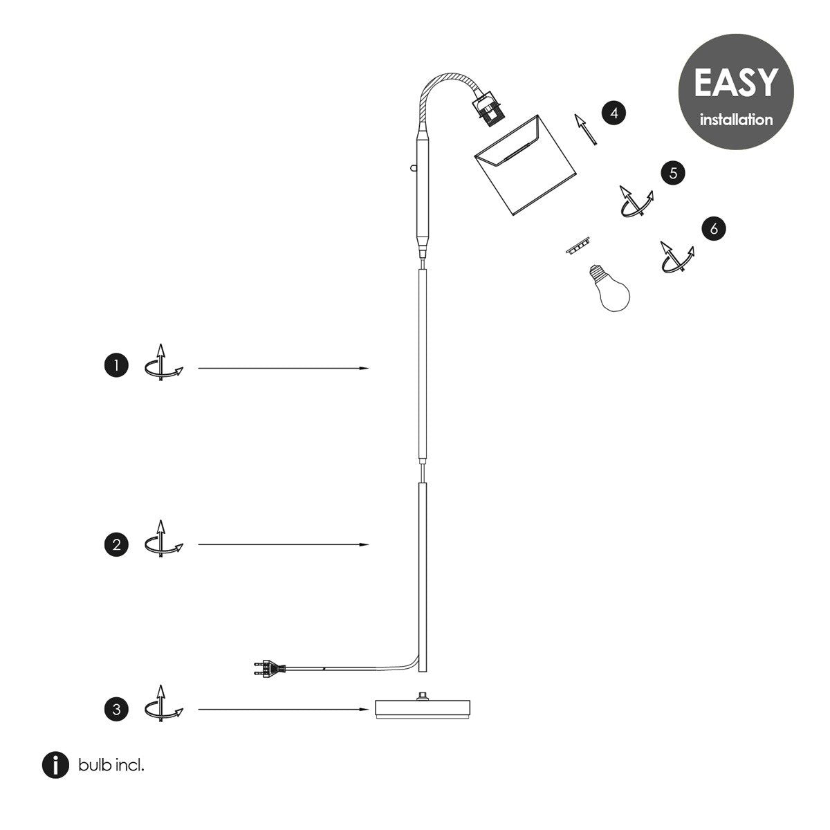 Stehlampe – Stehleselampe – dimmbar