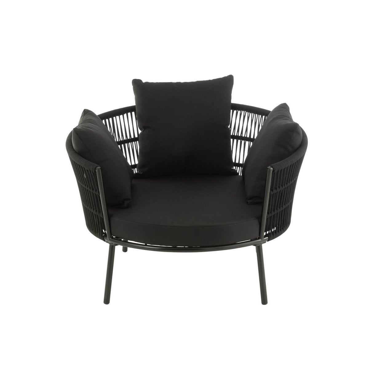 Lounge Sessel Joa Rattanlook schwarz für Garten oder Terrasse