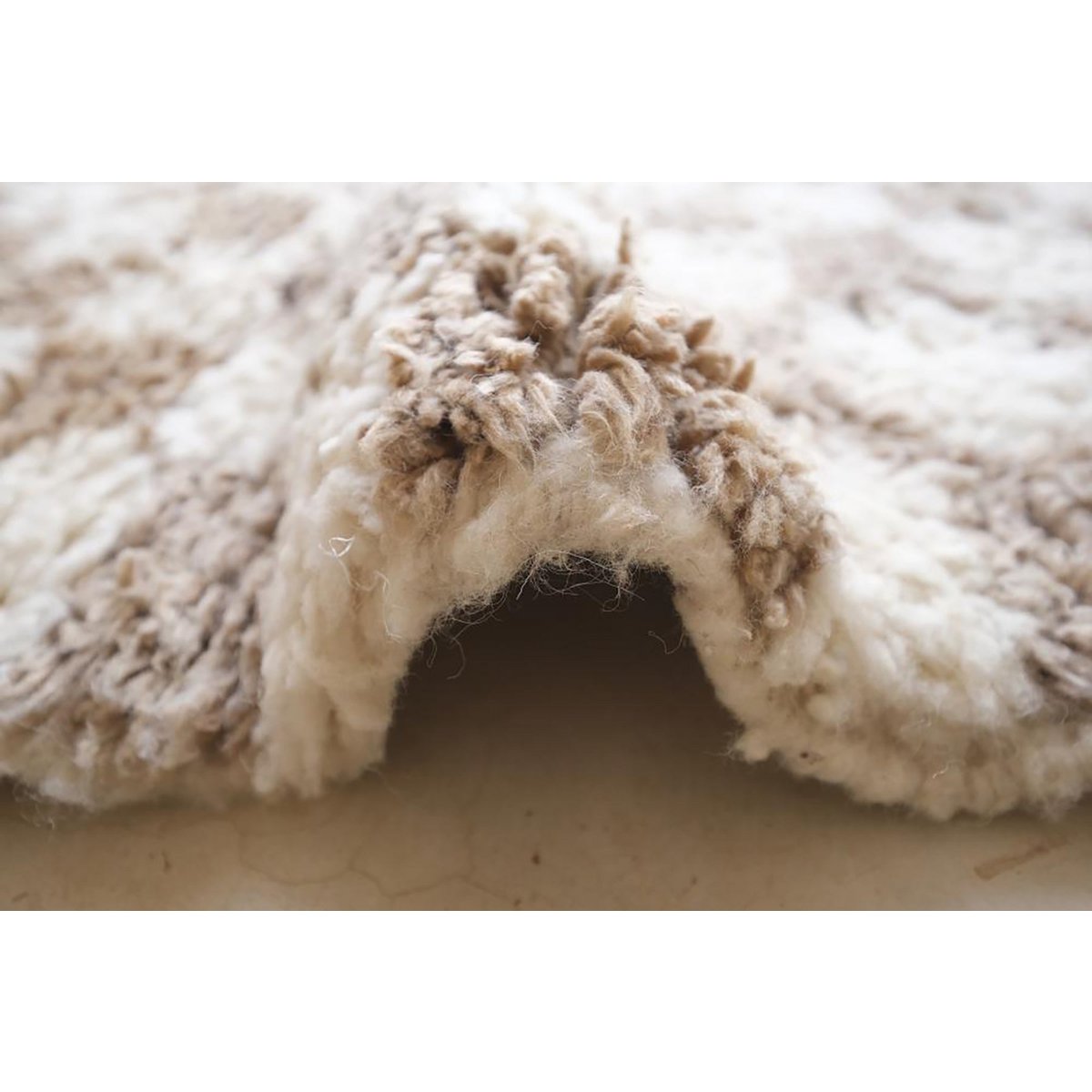 Berber Wolle Teppich für karierte Wolle 110 x 146 cm