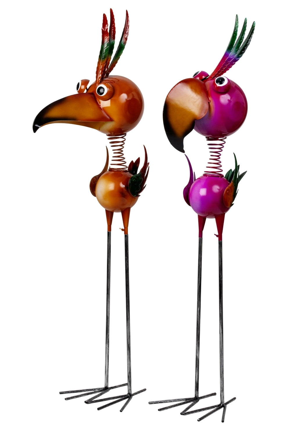 Tropical Spring Birds Metall Gartendeko Vögel XL 2er Set 129 cm