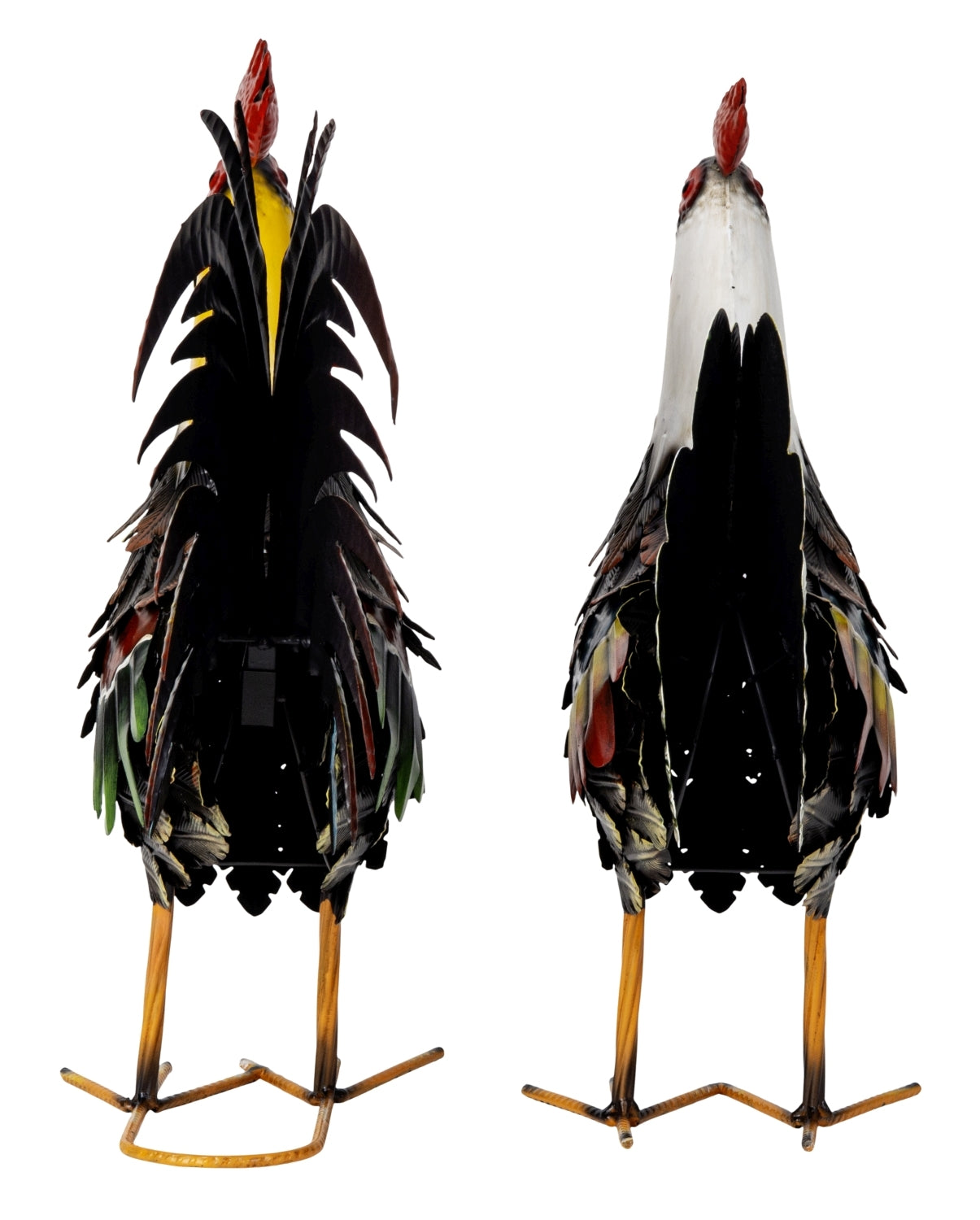 Metallfigur Farbenhof Duo Hahn und Henne stehend Mehrfarbig Bauernhof