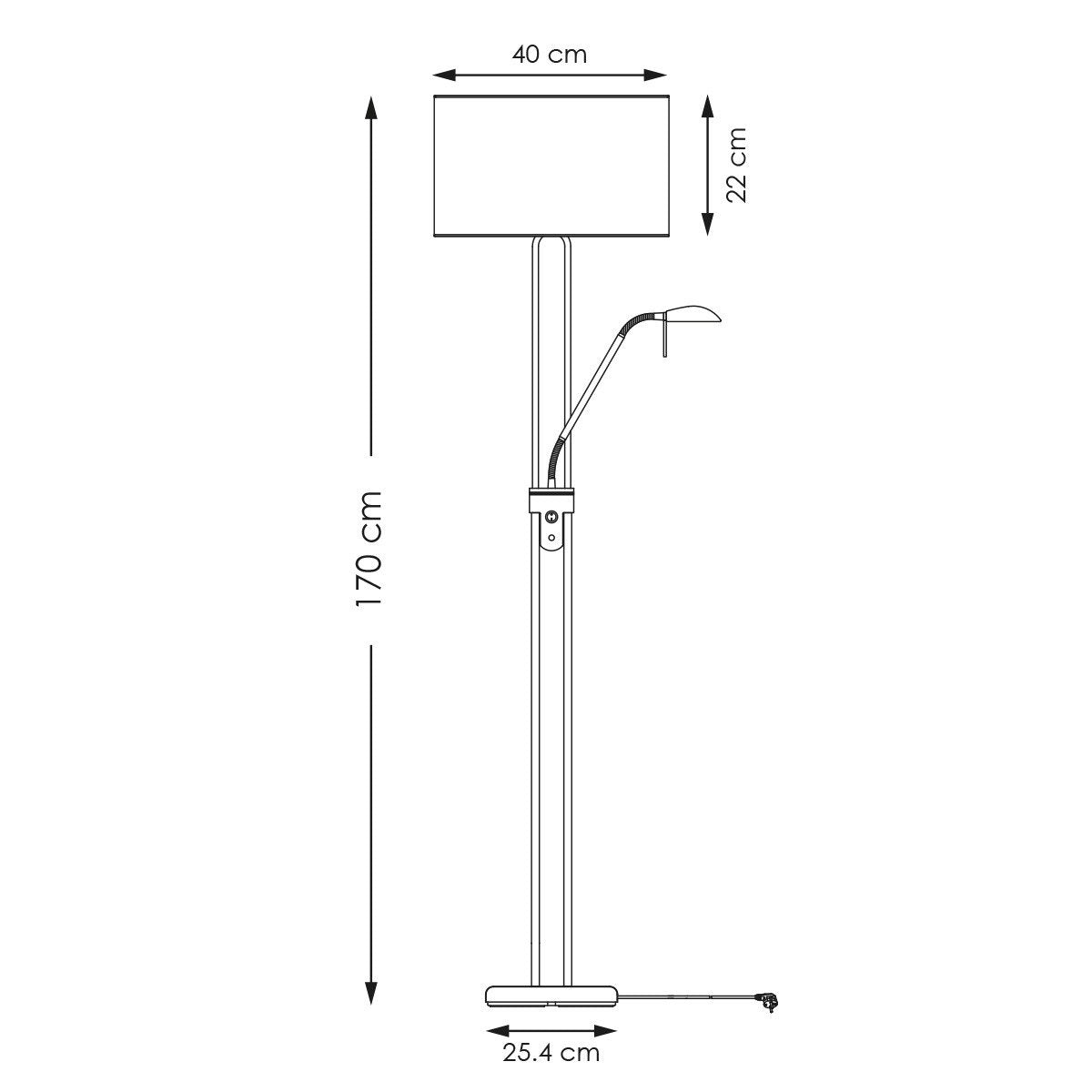 Stehlampe - 40/40/170 cm - Leinenlampenschatten