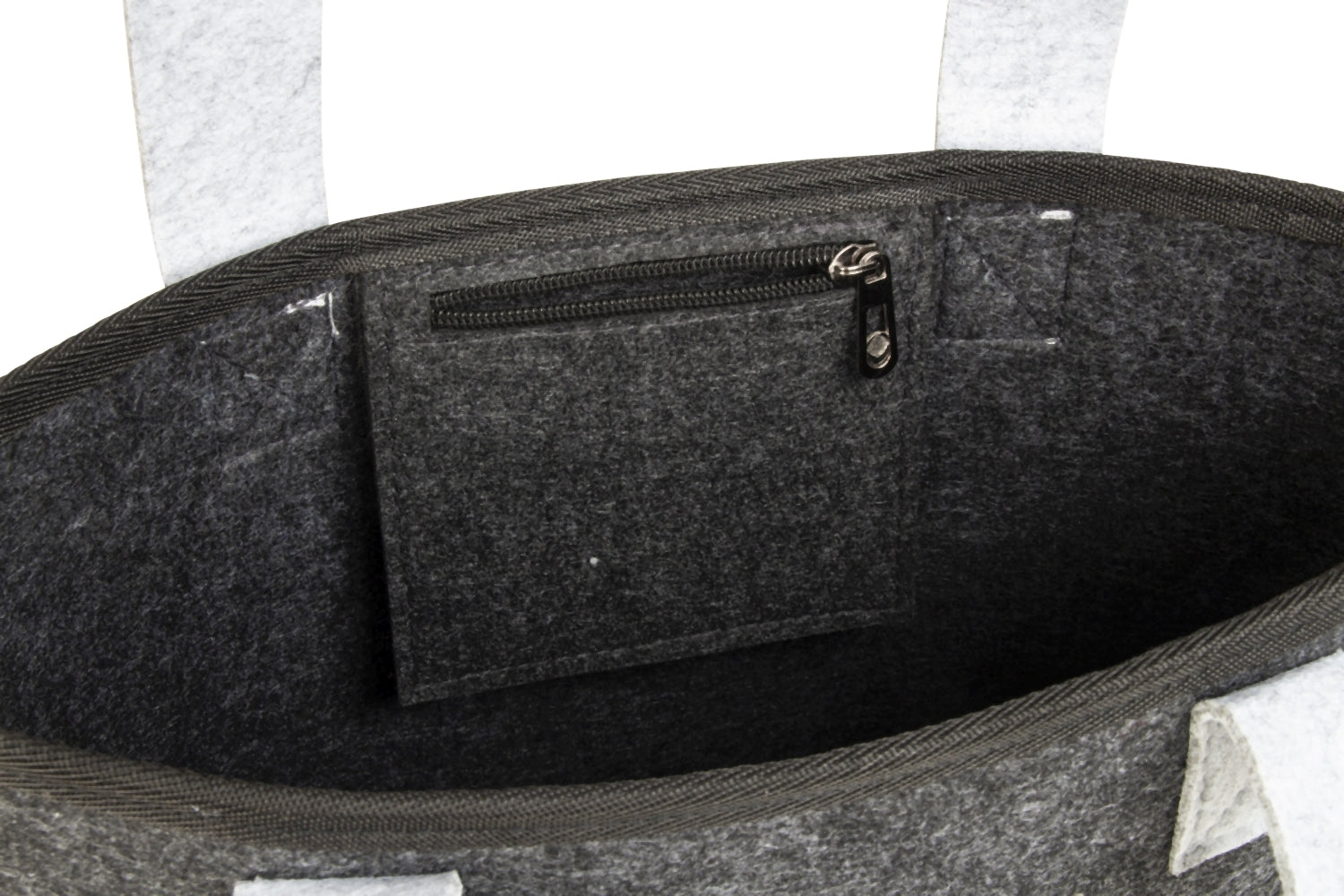 Filz Taschen 2er Set mit Innentasche – Lieblings-Begleiter in Schwarz & Grau