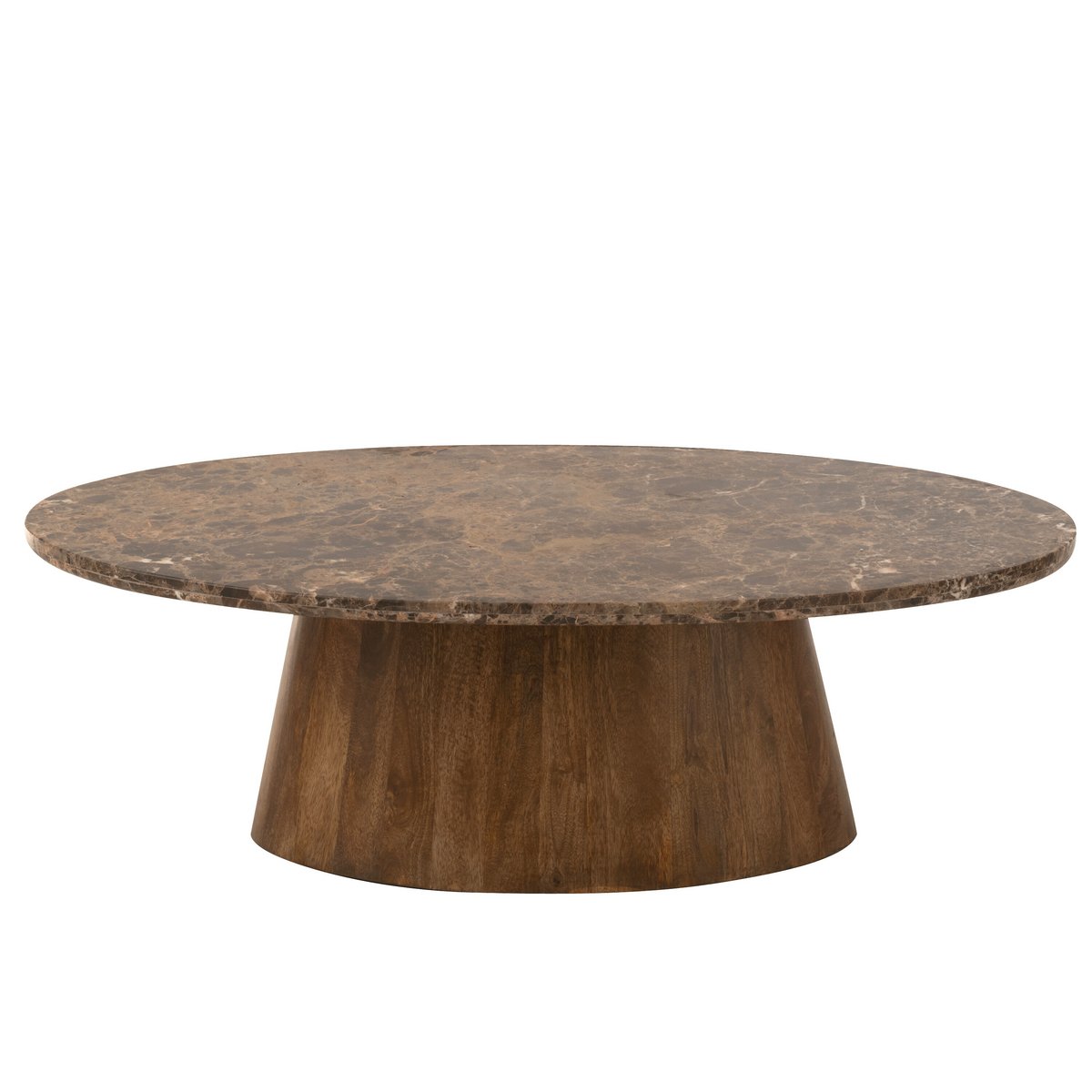 J -Line Couchtisch Oval - Marmor/Mangohout - Brown
