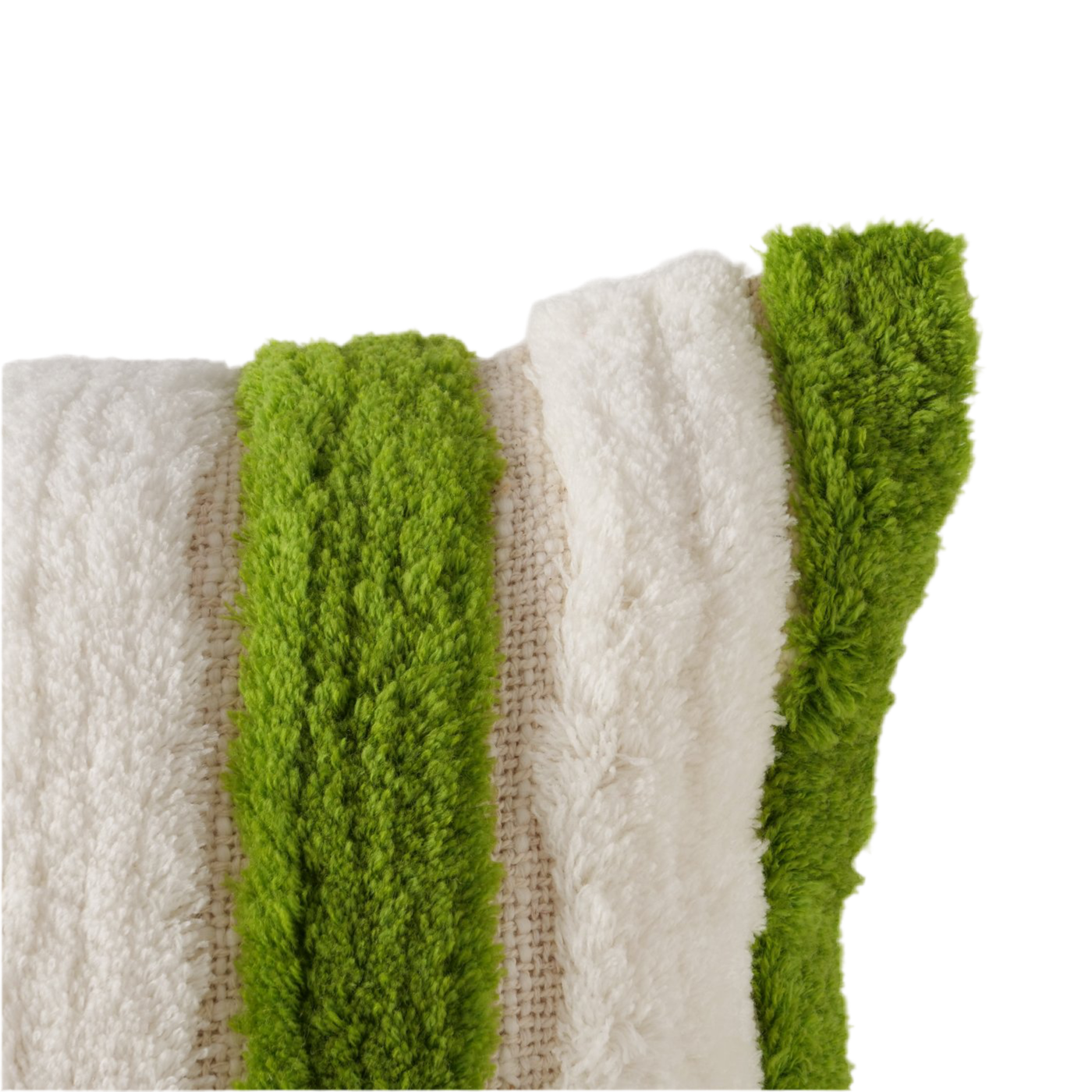 Dekokissen Elias 50x30 cm Grün Weiß Gestreift Handgearbeitet