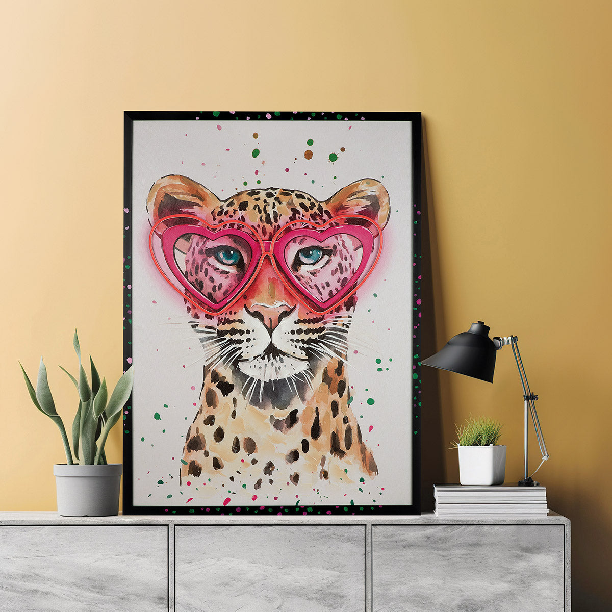 Bild LED Leo Love Leinwand mehrfarbig