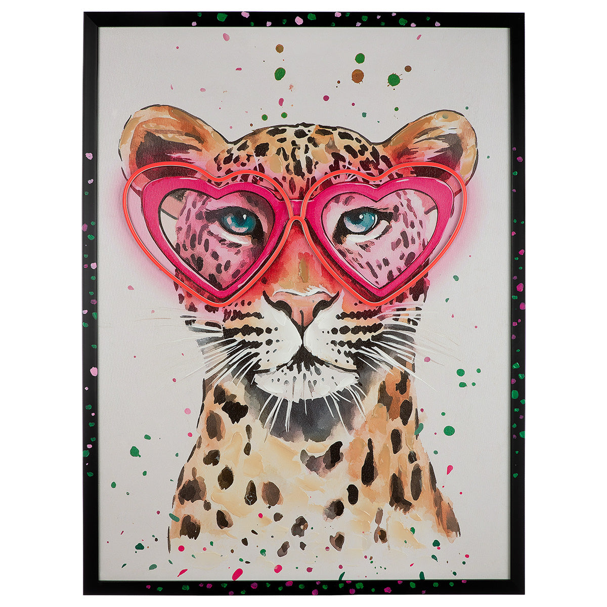 Bild LED Leo Love Leinwand mehrfarbig