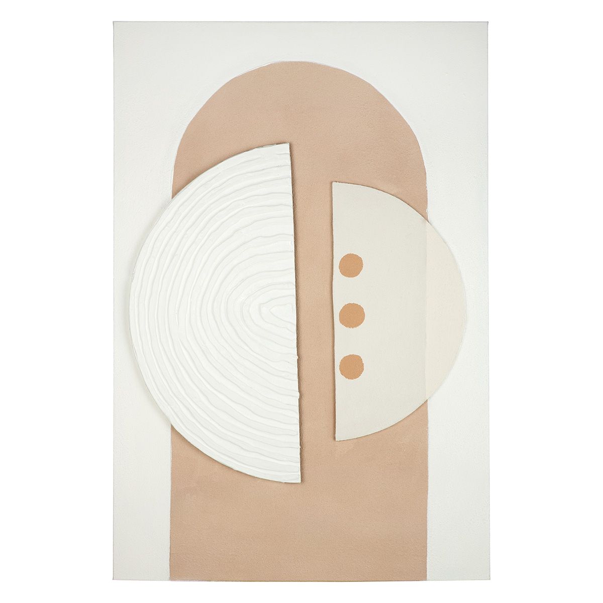 LED Wandbild Carve Modern Abstrakt Creme Weiß 60x90 cm Leinwand