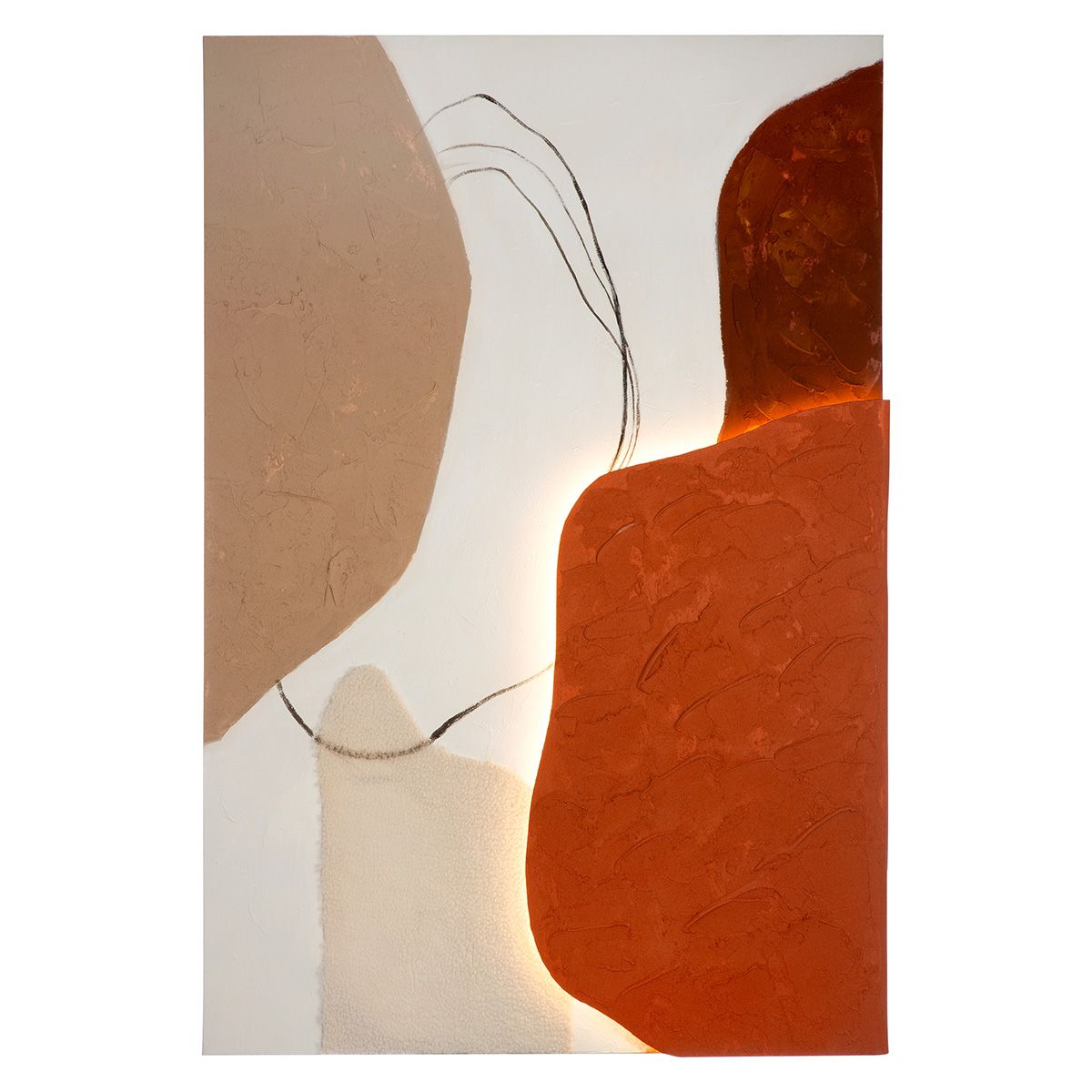 LED Wandbild Structo Abstrakt Mehrfarbig 80x120 cm auf Leinwand