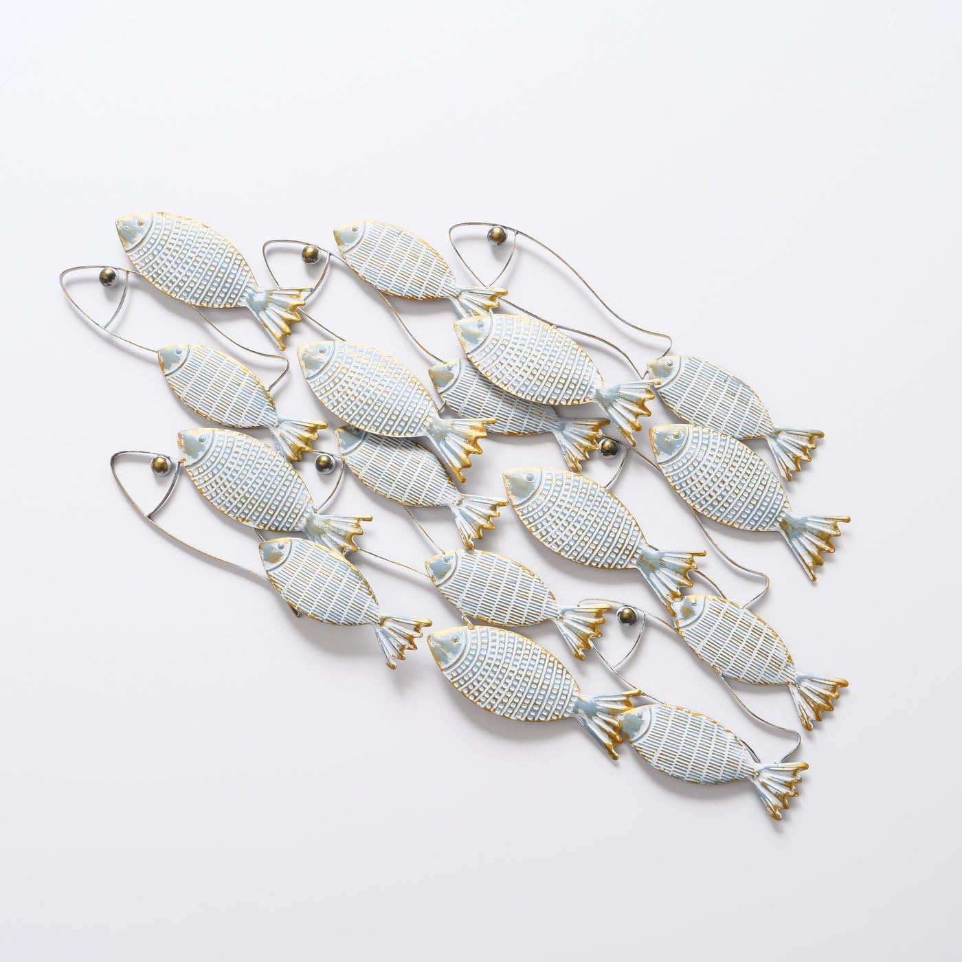 Wall object Pesce 2 - Maritime school of fish made of painted iron