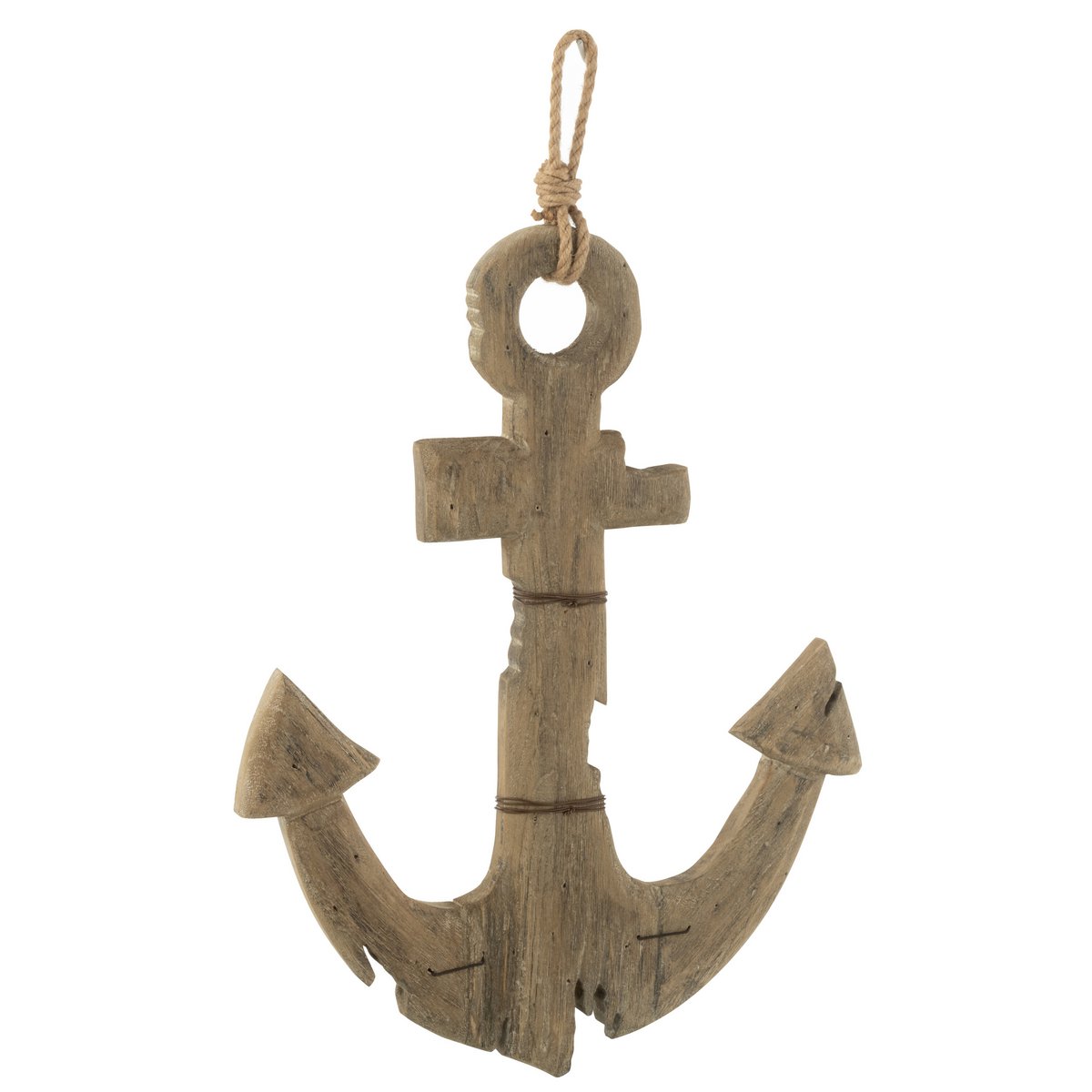 J-Line Dekoration Anker Paulownia – Holz – Natur