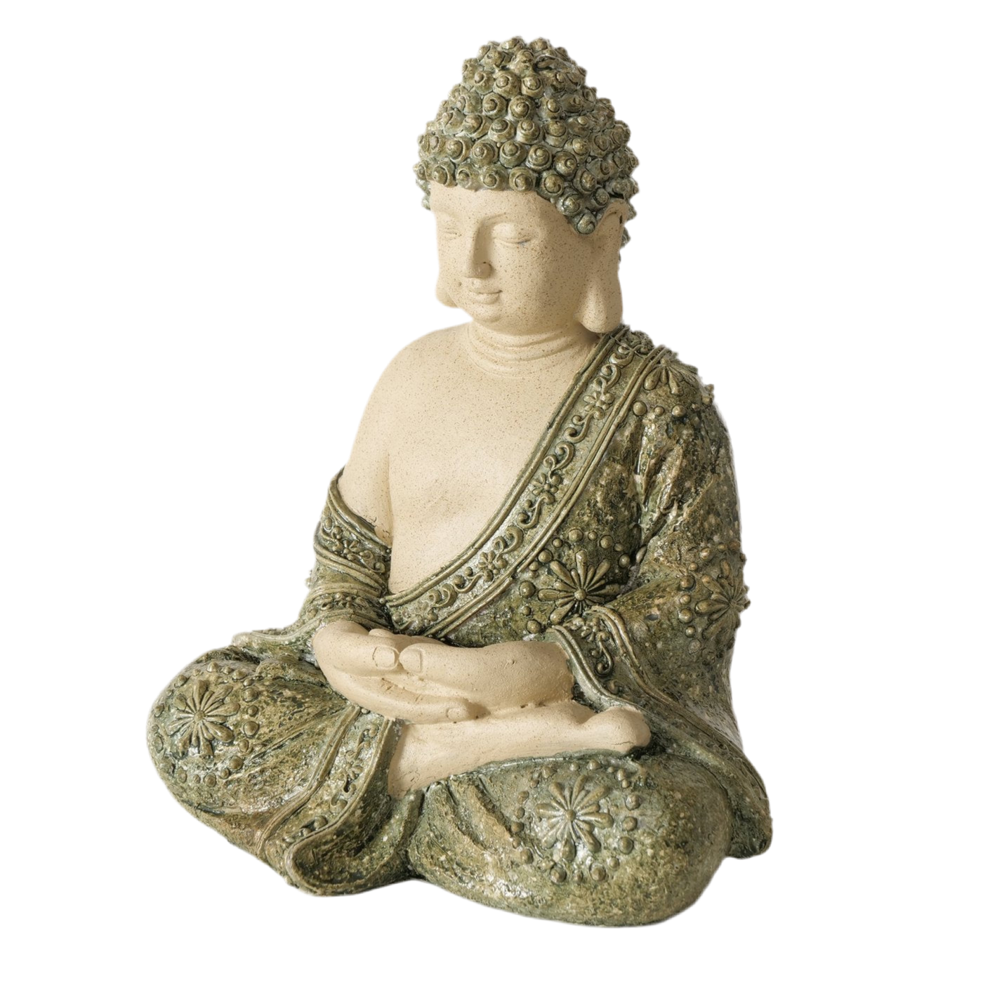 Meditationsbuddha Siddhartha Handbemalte Dekofigur 24 cm