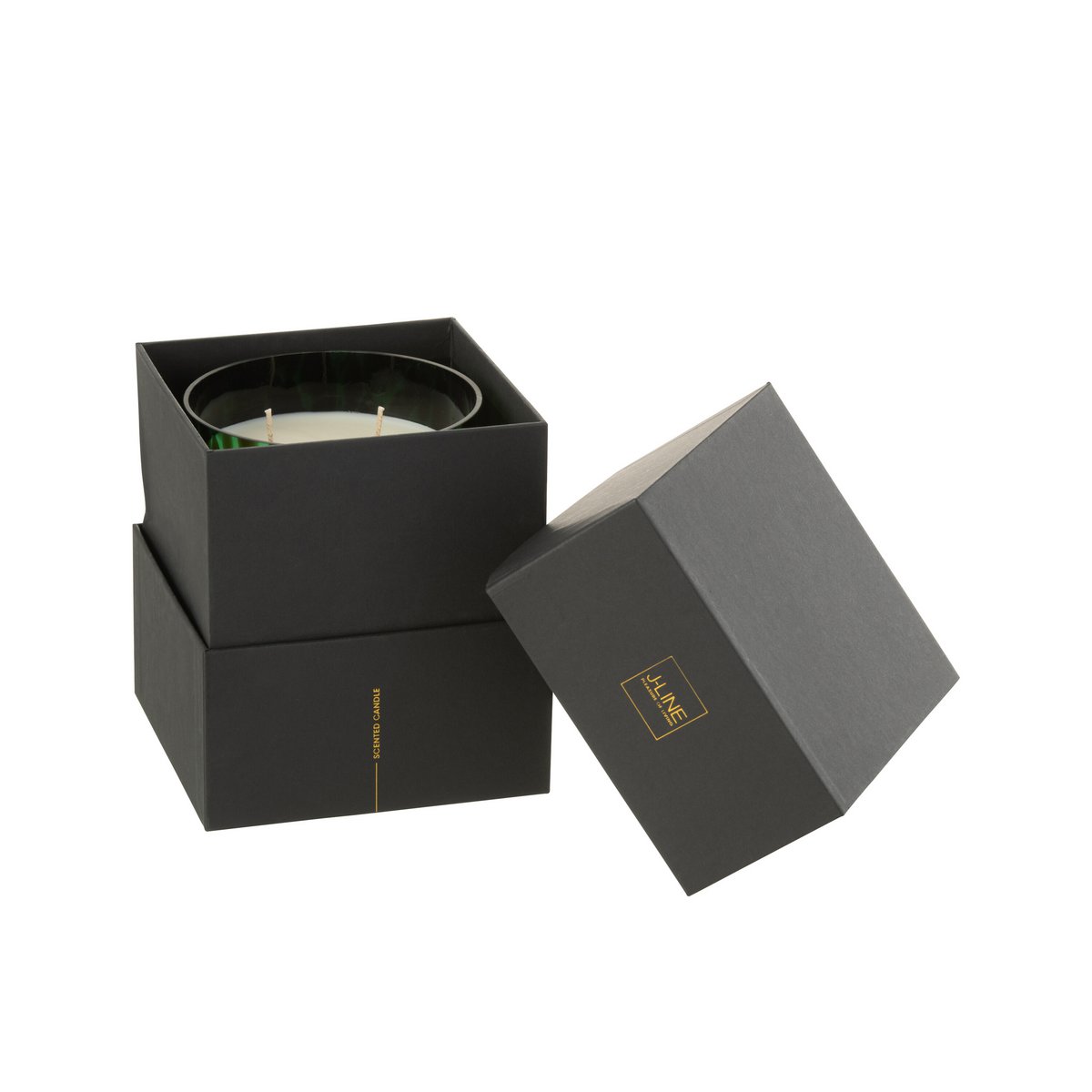 J-Line Duftkerze Noa – Sandelholz – Glas – Grün – mittel – 68U