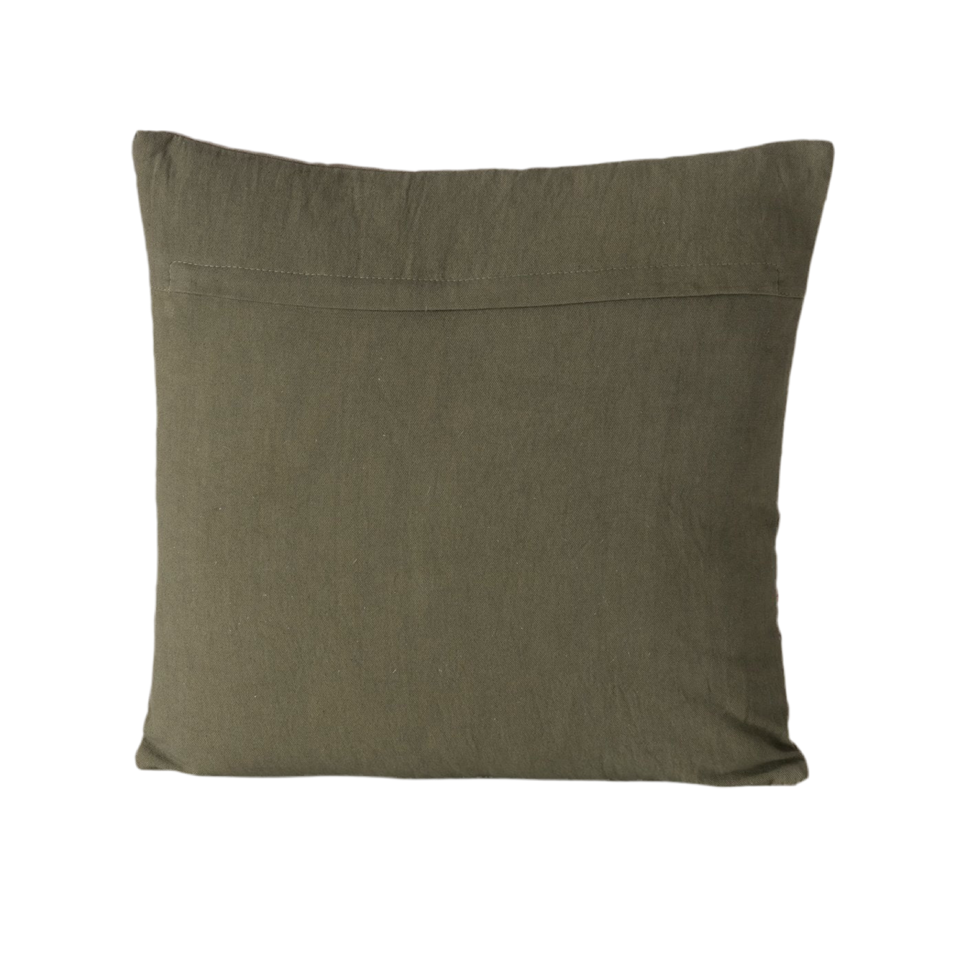 Kissenbezug Botanica Verde 45x45 cm Handbestickt Florales Design Oliv