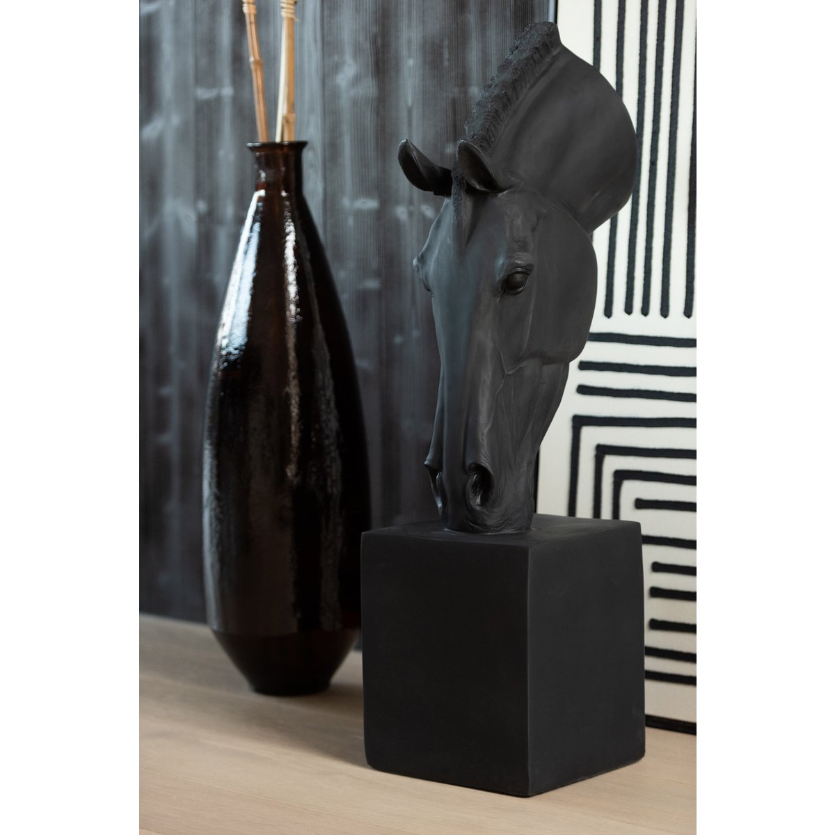 J-line Pferd zu Fuß Magnesiumoxid schwarz groß