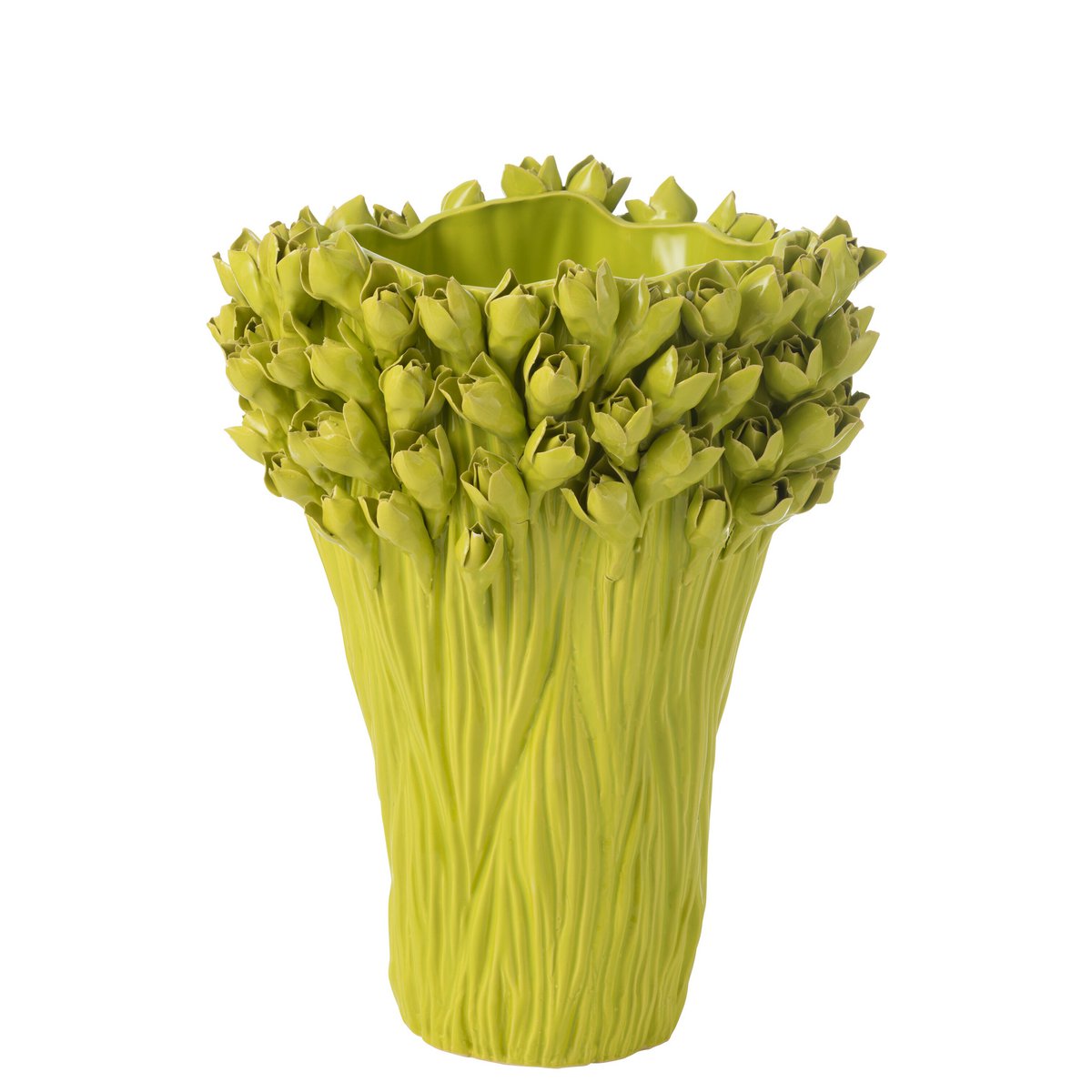 J-Line Vase Ambrosia Keramik Grün Groß