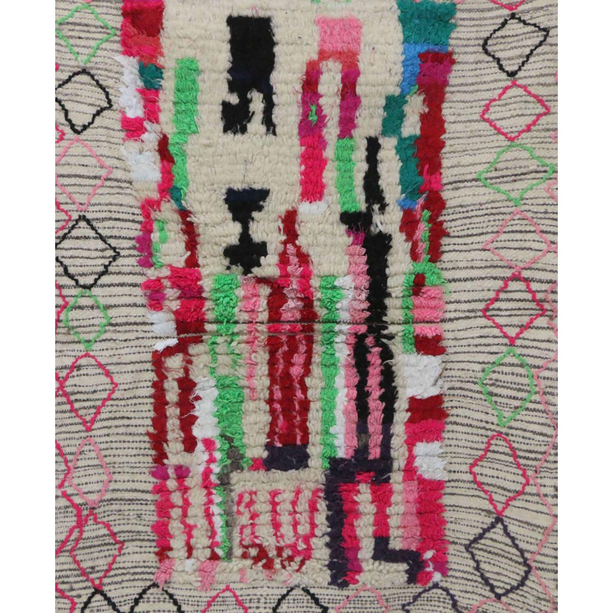 Zeitgenössische Wolle Berber Teppich 103 x 140 cm