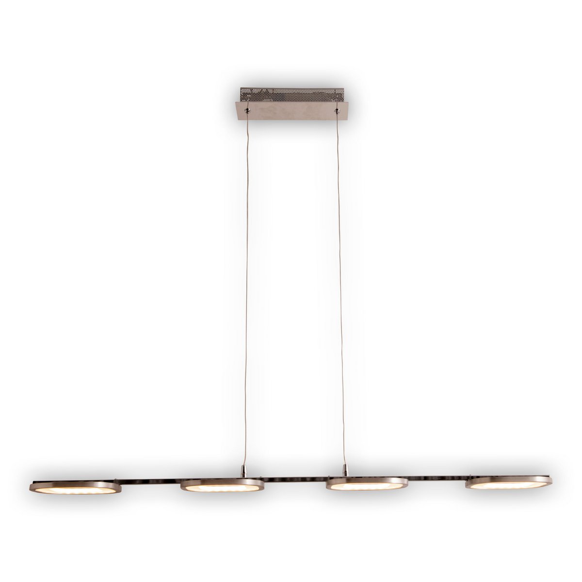 LED Pendelleuchte "BEAM" aus Metall und Kunststoff in Stahl-blank, mit integrierter LED