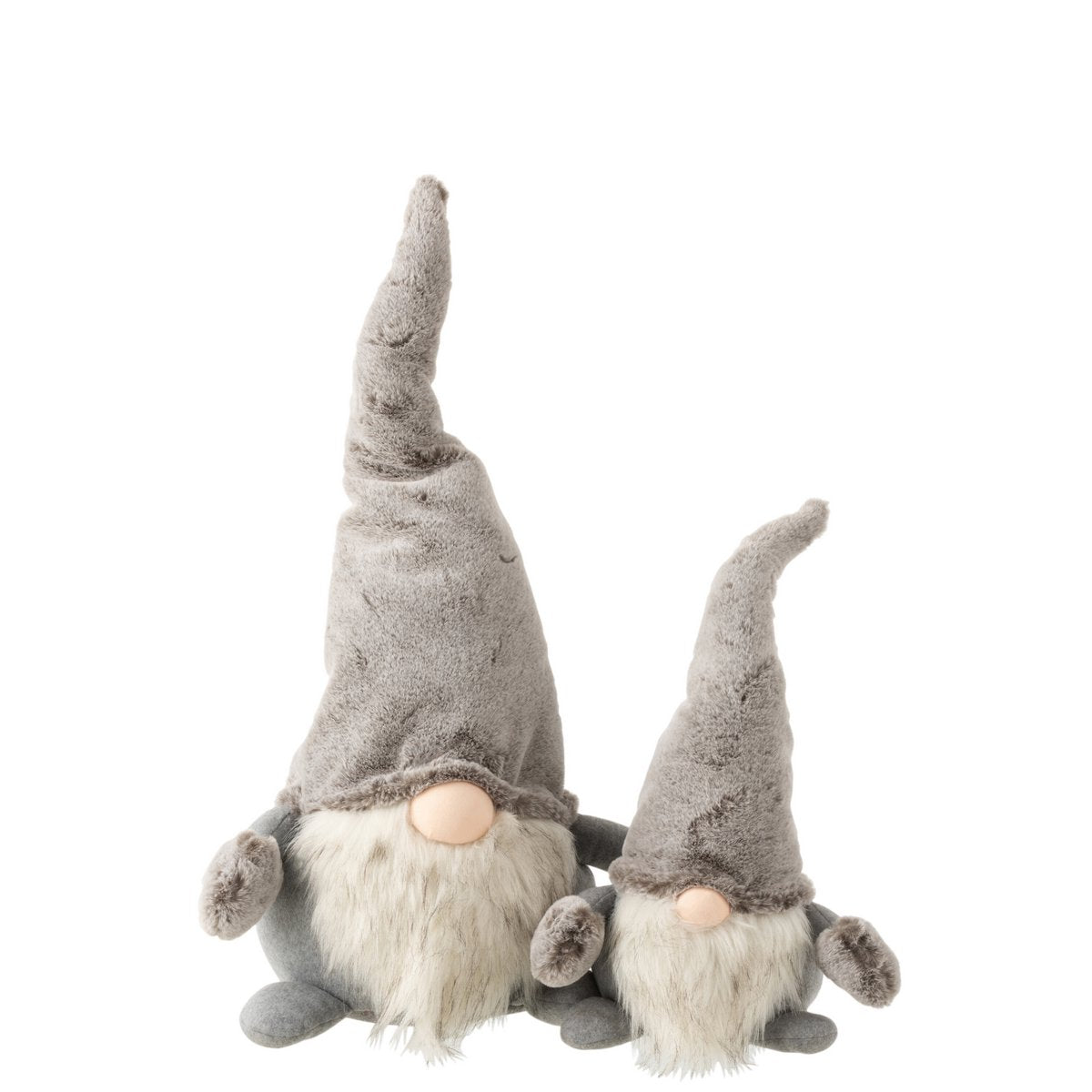 Wichtel Figur Stehend Plüsch Grau Weiß 56 cm