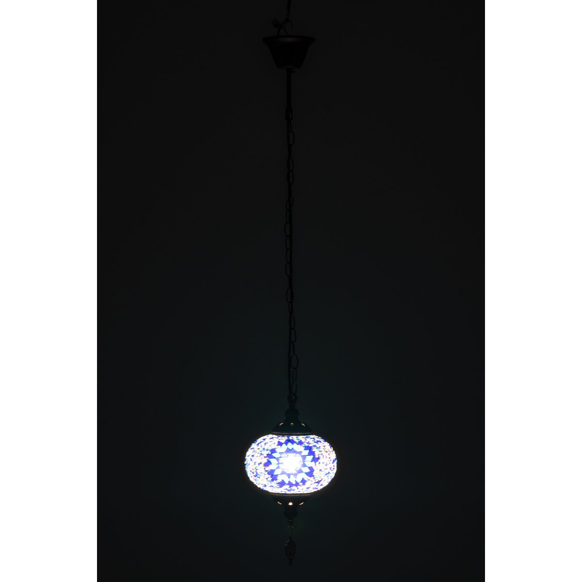 J-Line Hanglamp Mozaïek Glas/Metaal Blauw Klein