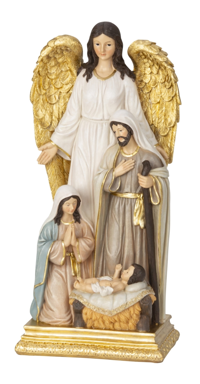 Heilige Familie Figur Celestina Weihnachtskrippe mit Engel 31cm