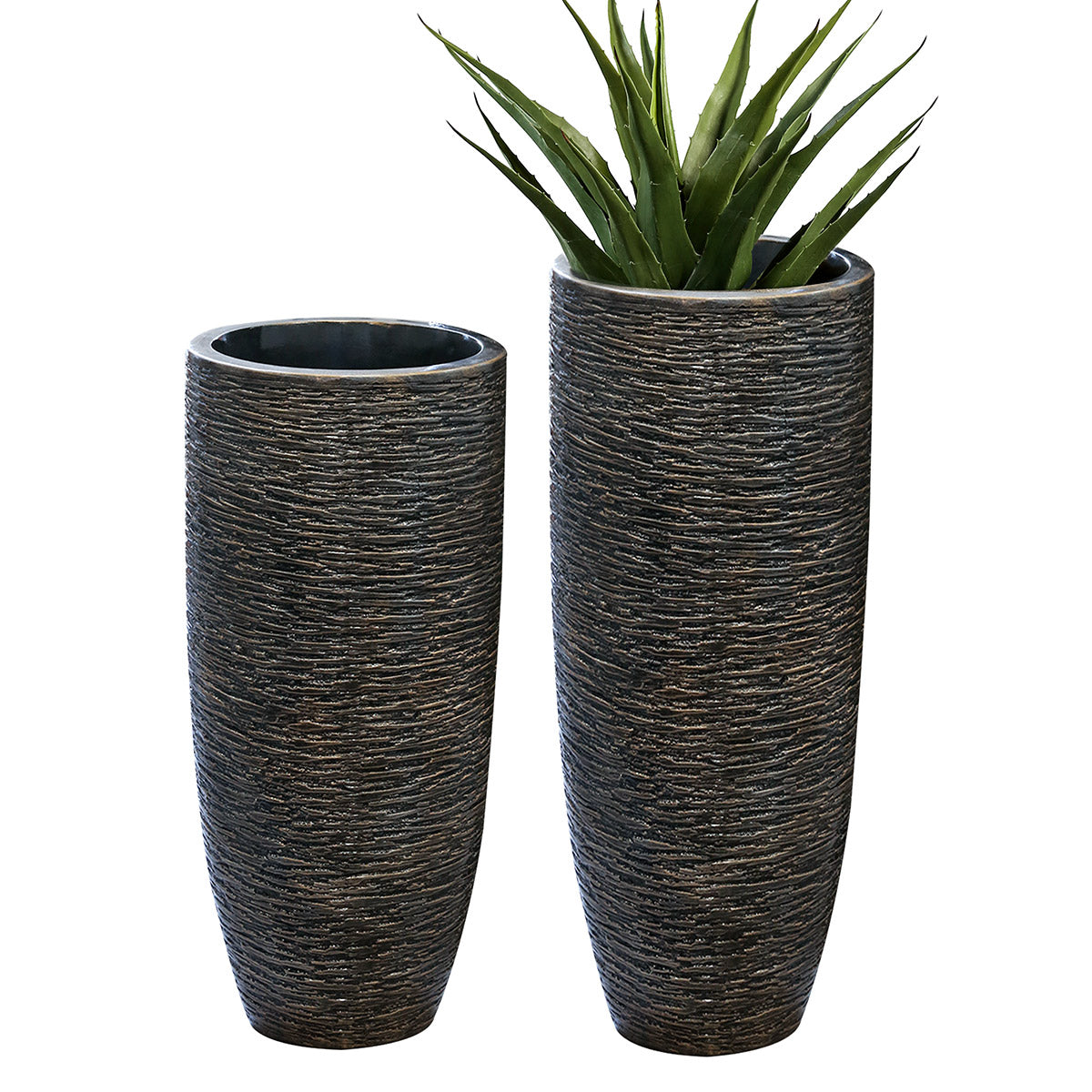 Übertopf Valtero XXL bronzefarben aus Fiberglas und Magnesia 76cm oder 90cm