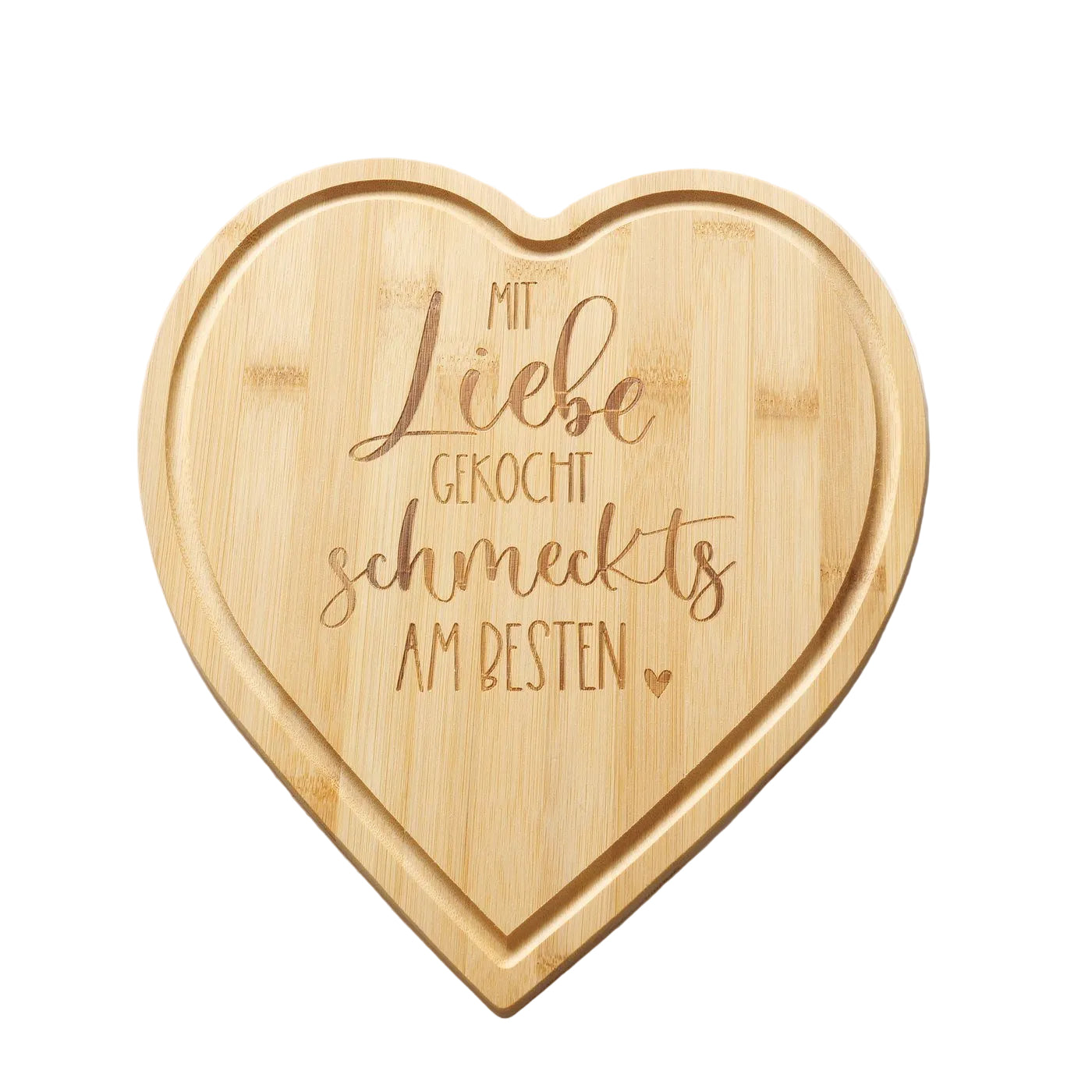 Heart Board Love Set of 2 Bamboo Cutting Boards Natural