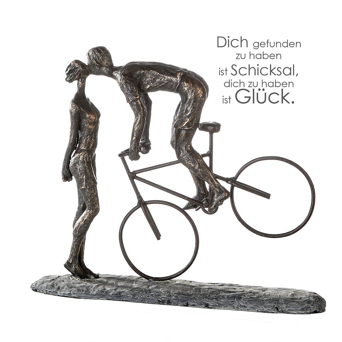 XXL Dekoobjekt Figur Skulptur Küss Mich Kiss me Fahrradfahrer Liebespaar H: 36cm