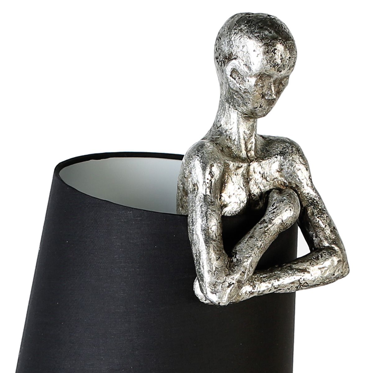 Poly Lampe "Man" - Antik Silber/Schwarz Exklusives Design