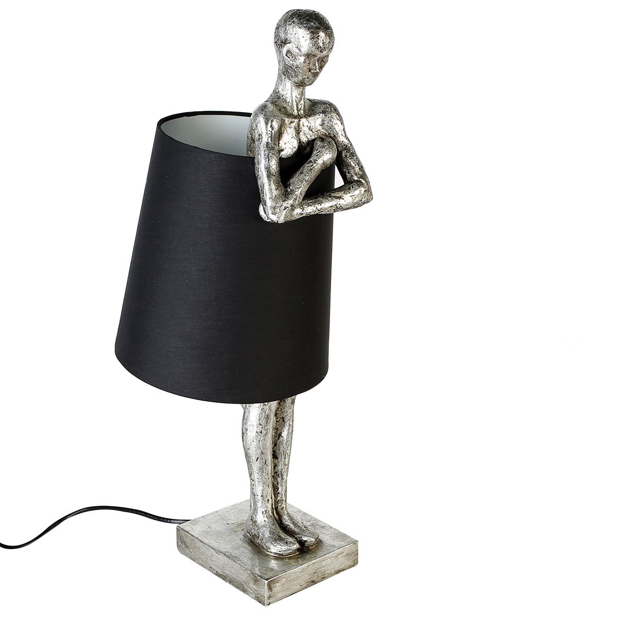Poly Lampe "Man" - Antik Silber/Schwarz Exklusives Design