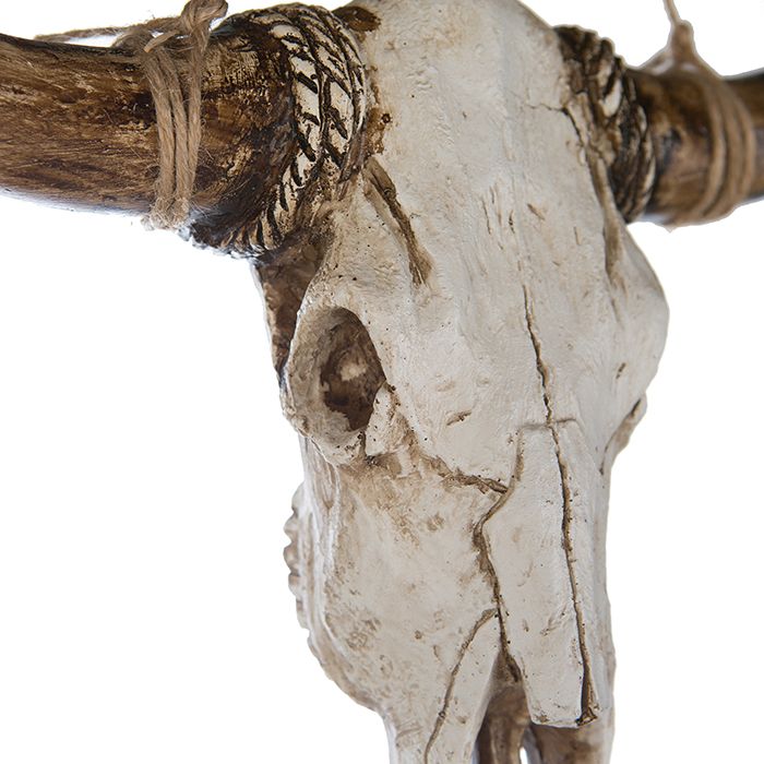 Exklusives Poly Wandobjekt Büffel – Modernes Design mit Antikfinish und Seilakzenten