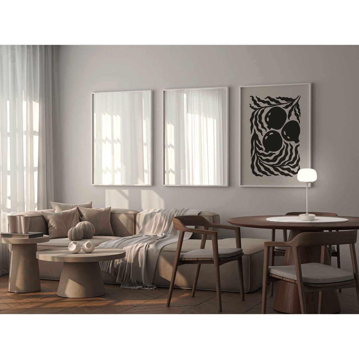 LED Akku-/ Tischleuchte "PINA" 30 cm hoch, aus Metall (beige) und Glas (weiß), integrierte LEDs, warmweiß