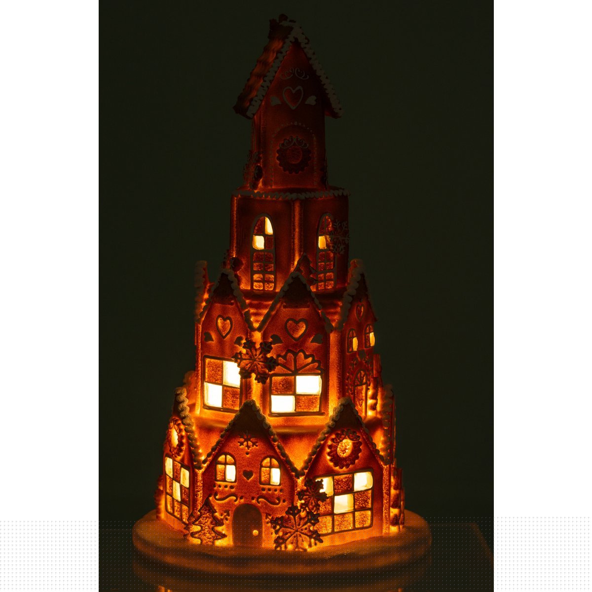 Lebkuchenhausturm LED Poly Braun