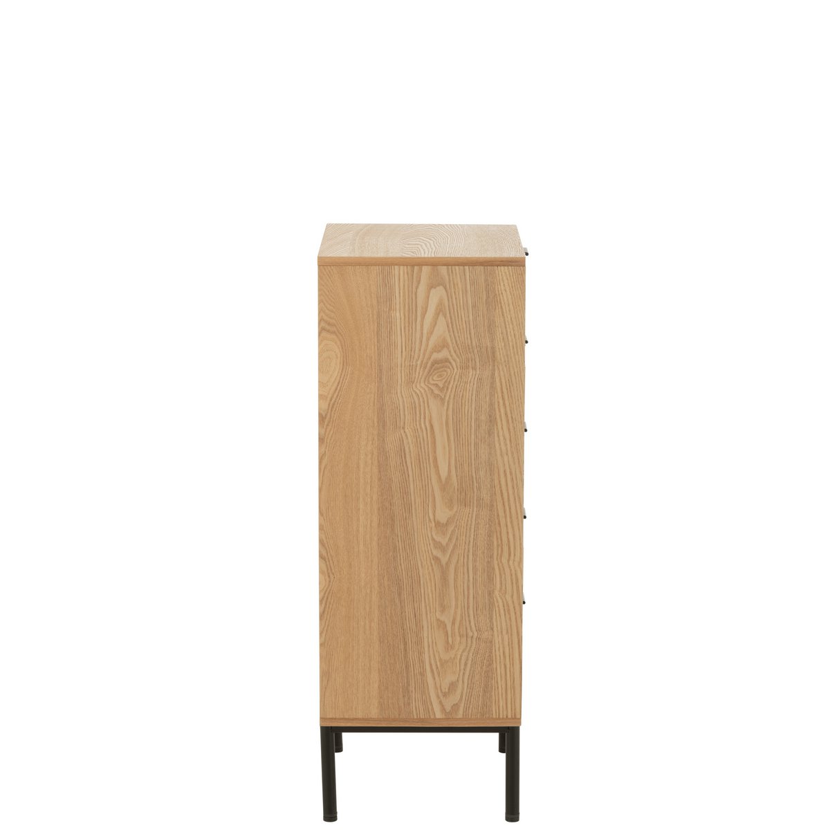 J-Line kast 5 laden MDF/metaal naturel/zwart