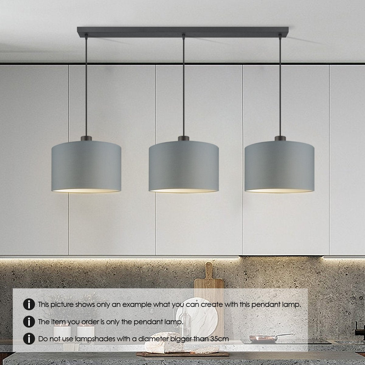 Pendelleuchte Pendel Xxl 98/9,5/137,5 cm – Schwarz